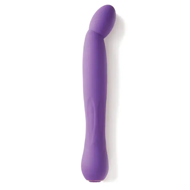 Nu Sensuelle Aimii purple vibrator on white background - 15 functions, dual motor, G-spot design