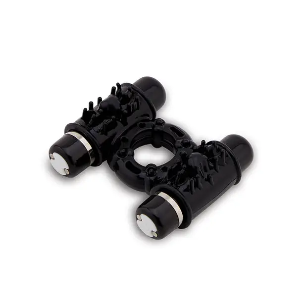 Nu Sensuelle Double Action Ultra Flex Ring - Black - Cock Ring