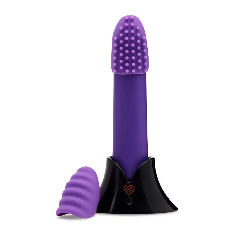 Nu Sensuelle Point Plus Bullet with Textured Sleeves Rechargeable Bullet - Purple - Stimulators