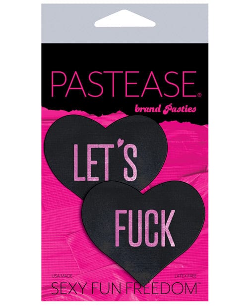 Pastease Pasties Pastease Premium Let's Fuck Hearts - Black O/s at the Haus of Shag