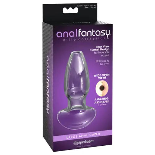 Pipedream Anal Fantasy Elite Collection Large Clear Anal Gaper Glass Tunnel Plug - Clear - Butt Plug
