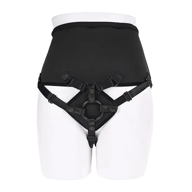 Saffron High Waisted Strap-On Corset - Black - Strap Ons