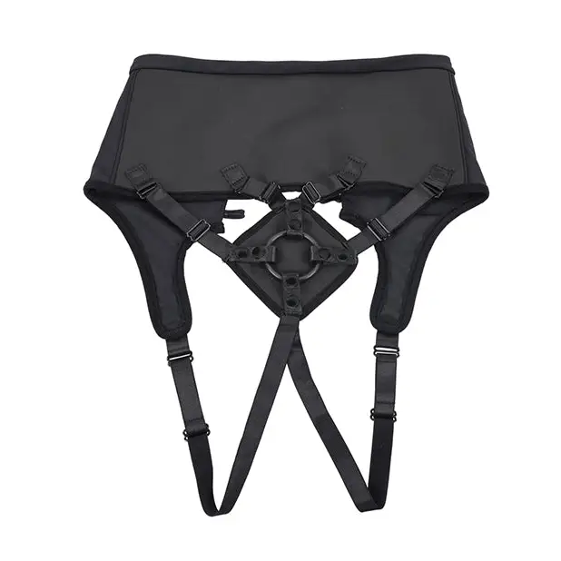 Saffron High Waisted Strap-On Corset - Black - Strap Ons