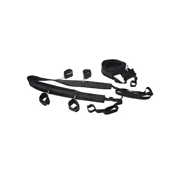Saffron No Matter Where Adjustable Bondage Restraint System - Black - Bondage Blindfolds & Restraints