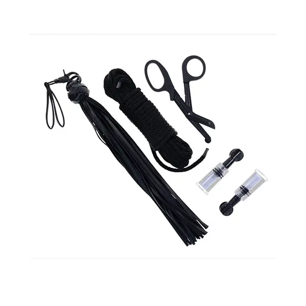 Saffron Tied & Twisted Bondage Set - Black - Bondage Blindfolds & Restraints