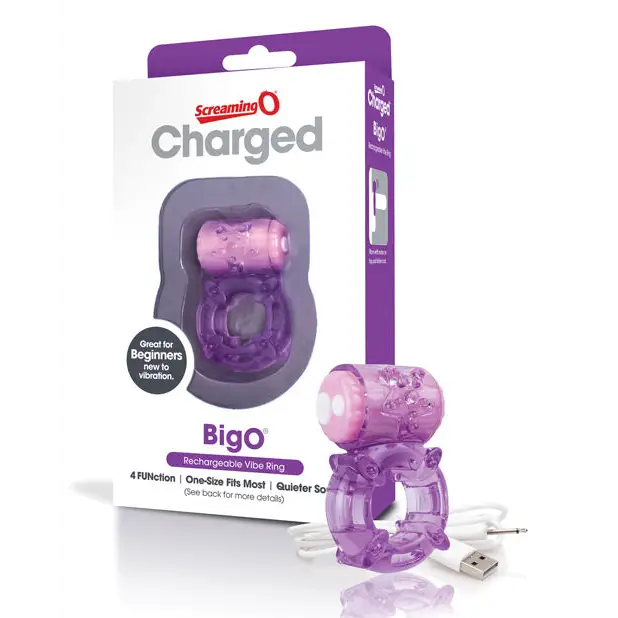 Screaming O Charged Big O Vibrating Cock Ring - Purple - Cock Ring