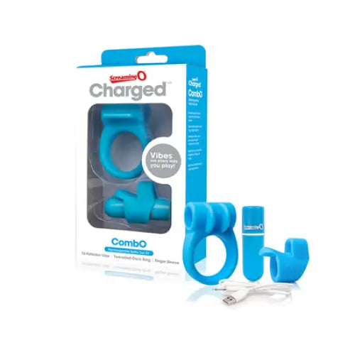 Screaming O Charged CombO Kit #1 - Blue - Bullet Vibrator