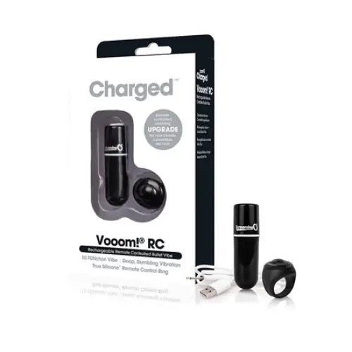 Screaming O Charged Vooom Remote Control Bullet - Black - Bullet Vibrator