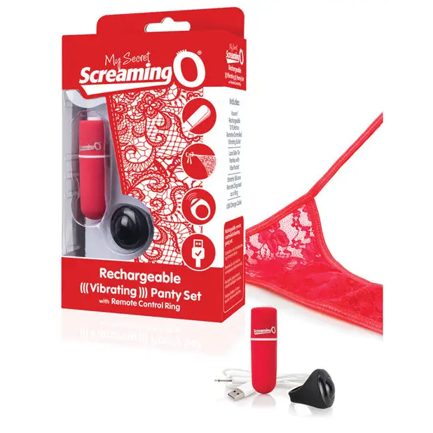 Screaming O My Secret Charged Remote Control Panty Vibe - Red - Wearable Vibrator