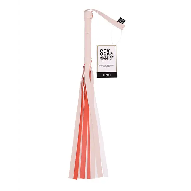 Sex & Mischief Peaches ’n CreaMe Stripe Flogger - Bondage Blindfolds & Restraints