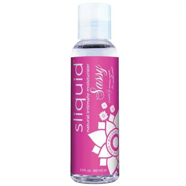 Sliquid Sassy Water-Based Lubricant: Pink bottle with white cap for smooth anal comfort