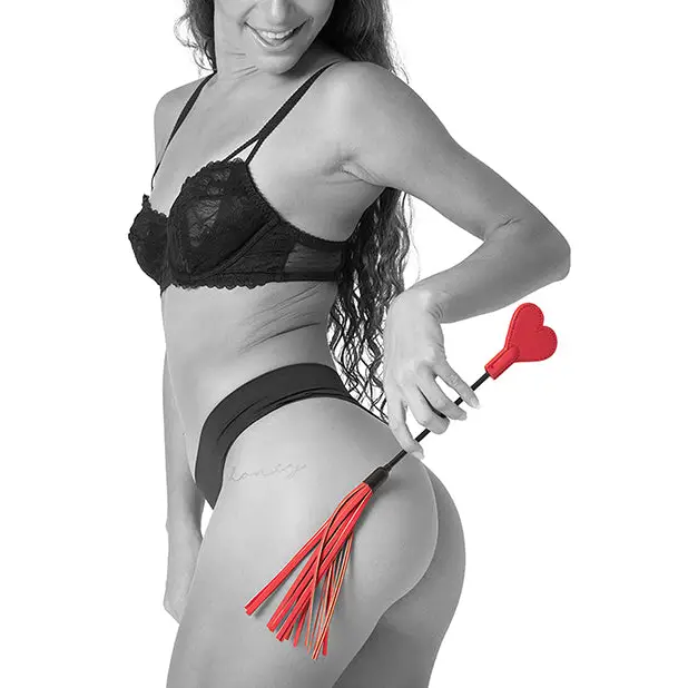 Sportsheets Sex & Mischief Amor Crop Heart-Shaped Dual-Ended Flogger Red - Flogger