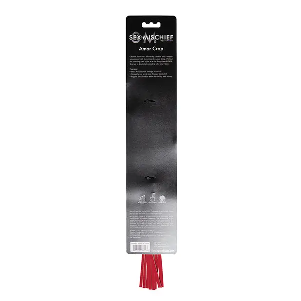 Sportsheets Sex & Mischief Amor Crop Heart-Shaped Dual-Ended Flogger Red - Flogger