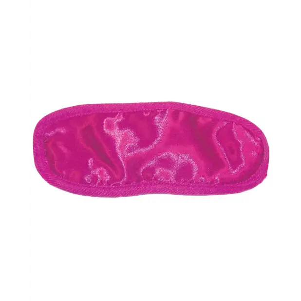 Bright pink satin blindfold from Sportsheets Sex & Mischief, silky textured surface