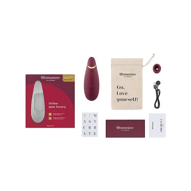 Womanizer Premium 2 with wine bottle, wine opener, and bag - ultimate Pleasure Air technology