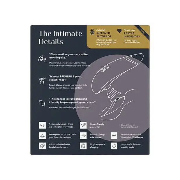 The ultimate nail kit displayed atop Womanizer Premium 2 with intensity levels and pleasure air technology