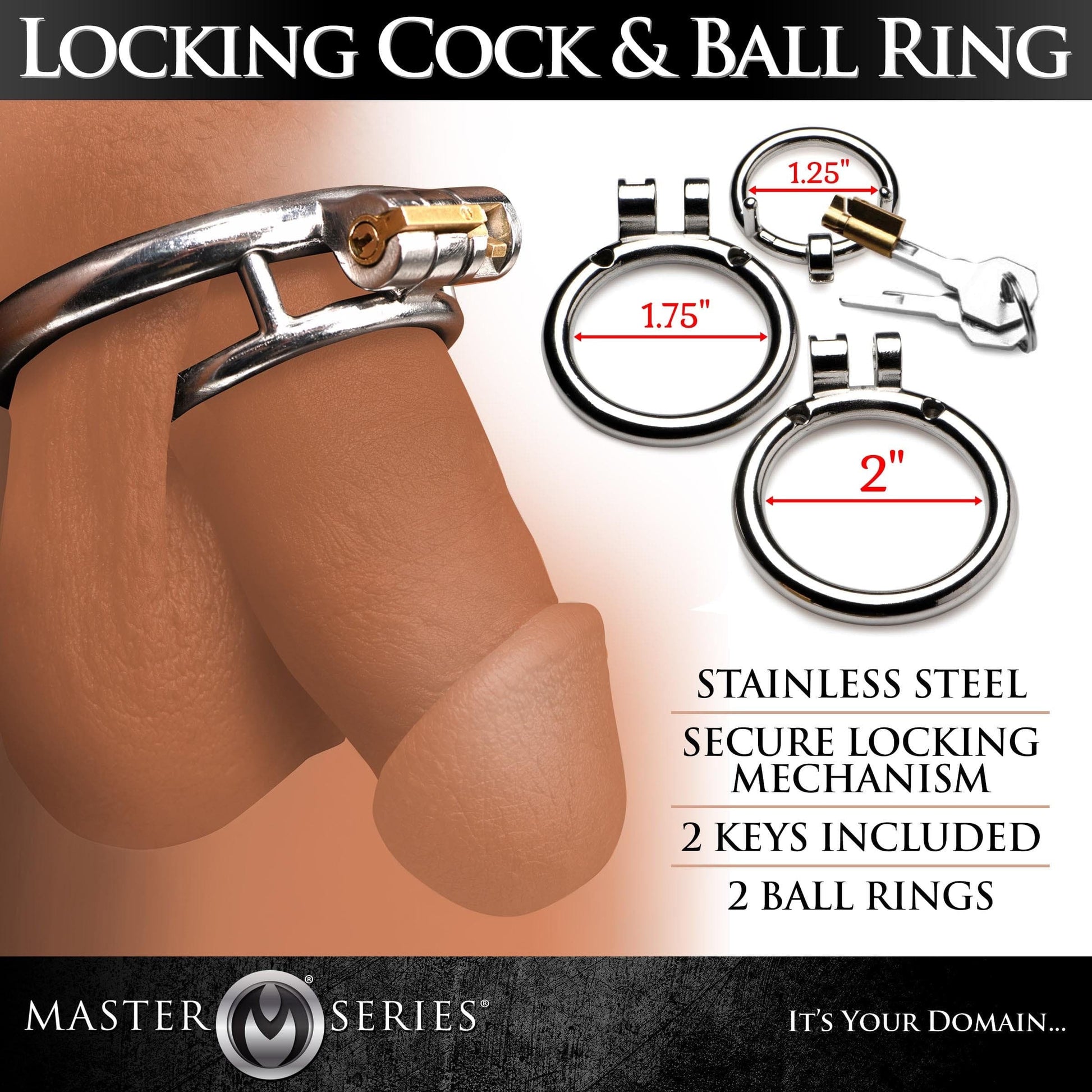 Master Series Cock Ring Locking Cock And Ball Ring at the Haus of Shag