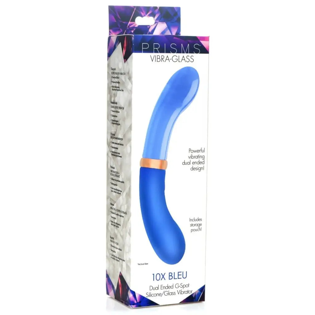 10x Bleu Dual Ended G-Spot Silicone Massager with Gold Band for Enhanced Pleasure