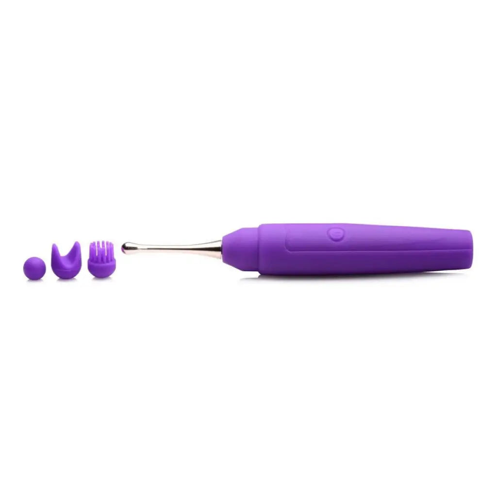 inmi Vibrator Purple 10x En Pointe Silicone Pinpoint Teaser With Attachments at the Haus of Shag