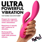 Close up of a person holding the 10x Flexible Silicone Rabbit Vibrator with rabbit arm feature