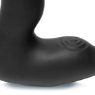 Smooth black vibrating prostate plug with ripple pattern and cock ring, 10x inflatable model