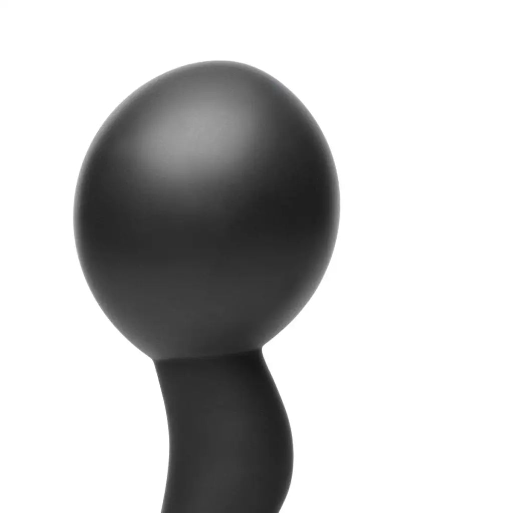 Black 10x inflatable and vibrating prostate plug with cock and ball ring