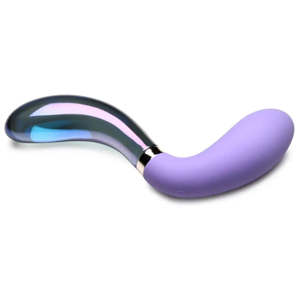 Prisms Vibrator 10x Pari Dual Ended Wavy Silicone And Glass Vibrator at the Haus of Shag