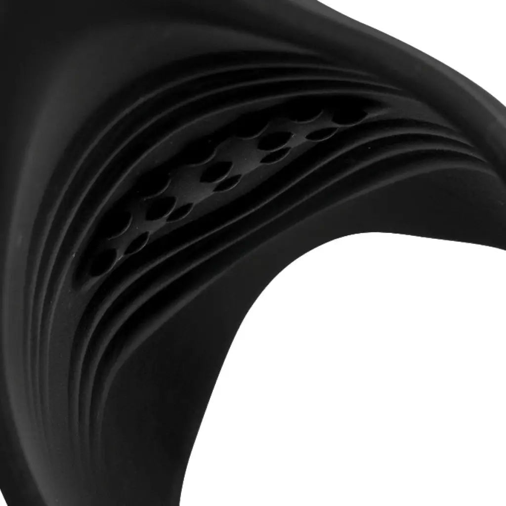 Trinity Vibes Powered Stroker Black 10x Pleasure Stroke Vibrating Silicone Penis Sleeve at the Haus of Shag