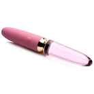 Prisms Vibrator 10x Rose Dual Ended Smooth Silicone And Glass Vibrator at the Haus of Shag