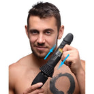 Master Series Vibrator Black 10x Silicone Vibrating And Thrusting Dildo at the Haus of Shag