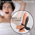 10x Silicone Vibrating Girth Enhancer with Remote Control for increased girth satisfaction