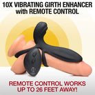 10x Silicone Vibrating Girth Enhancer with Remote Control and Multiple Attachments