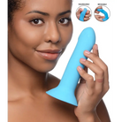 Squeeze-It Vibrator Blue 10x Squeezable Vibrating Dildo at the Haus of Shag