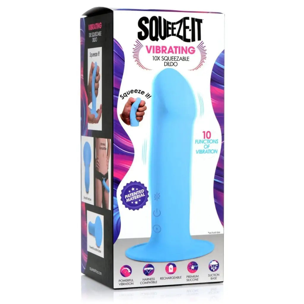 Squeeze-It Vibrator 10x Squeezable Vibrating Dildo at the Haus of Shag