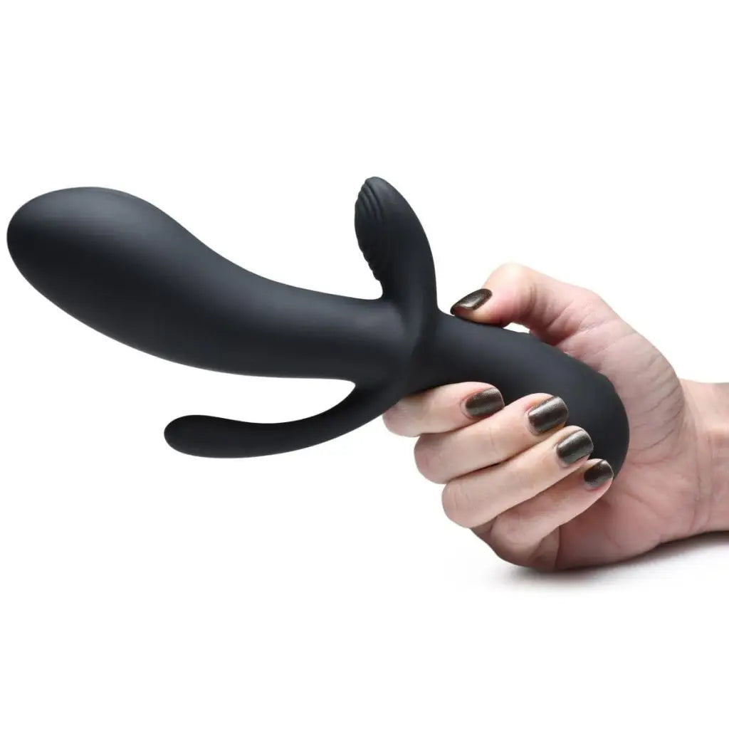 Rumblers Vibrator 10x Triple Stim Silicone Vibrator at the Haus of Shag