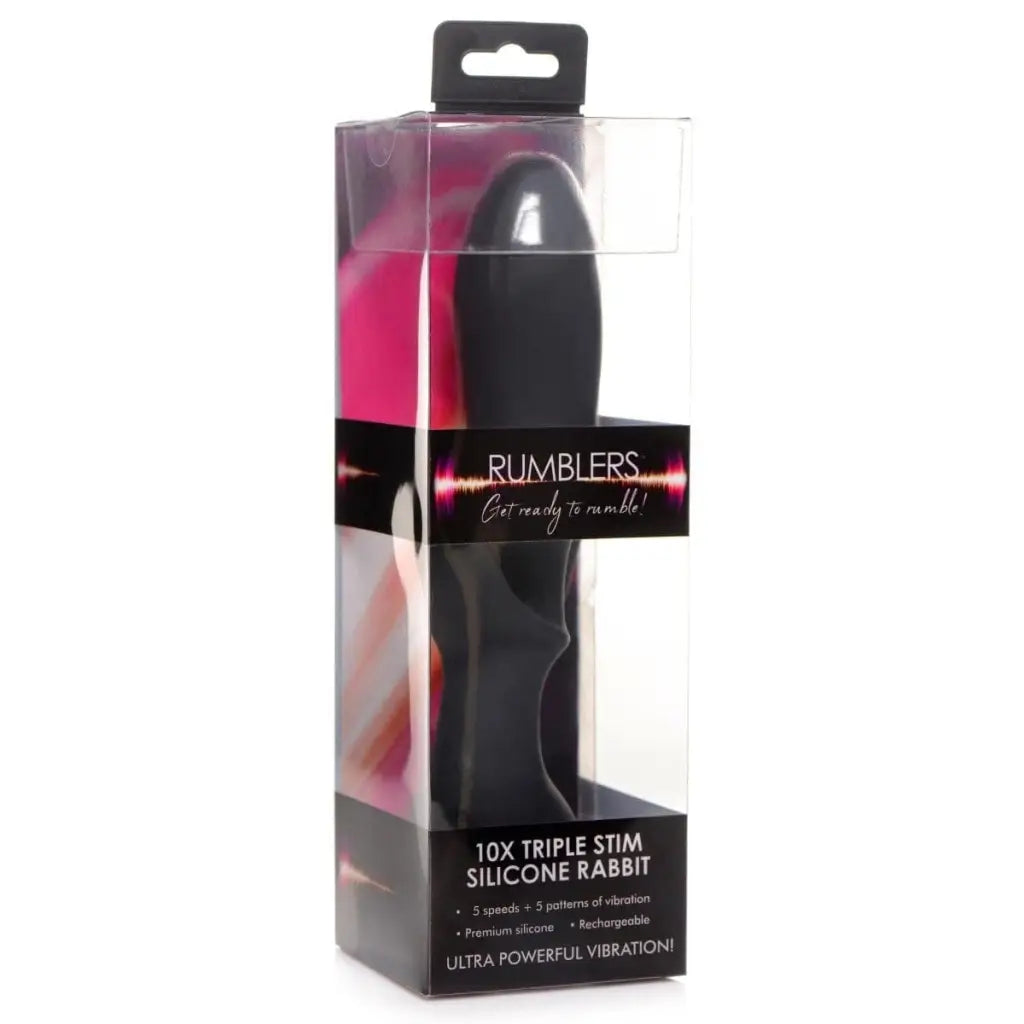 Rumblers Vibrator 10x Triple Stim Silicone Vibrator at the Haus of Shag