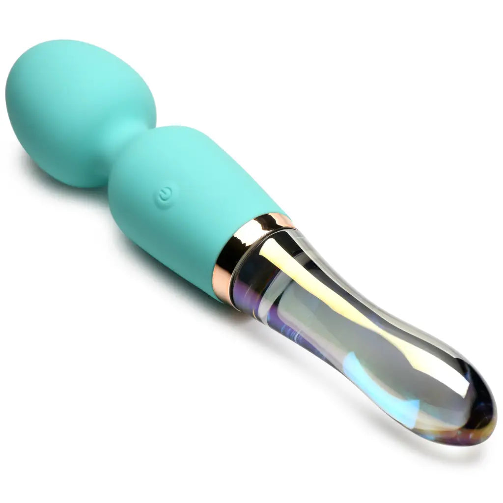 10x Turquoise Dual Ended Silicone And Glass Wand - Wand