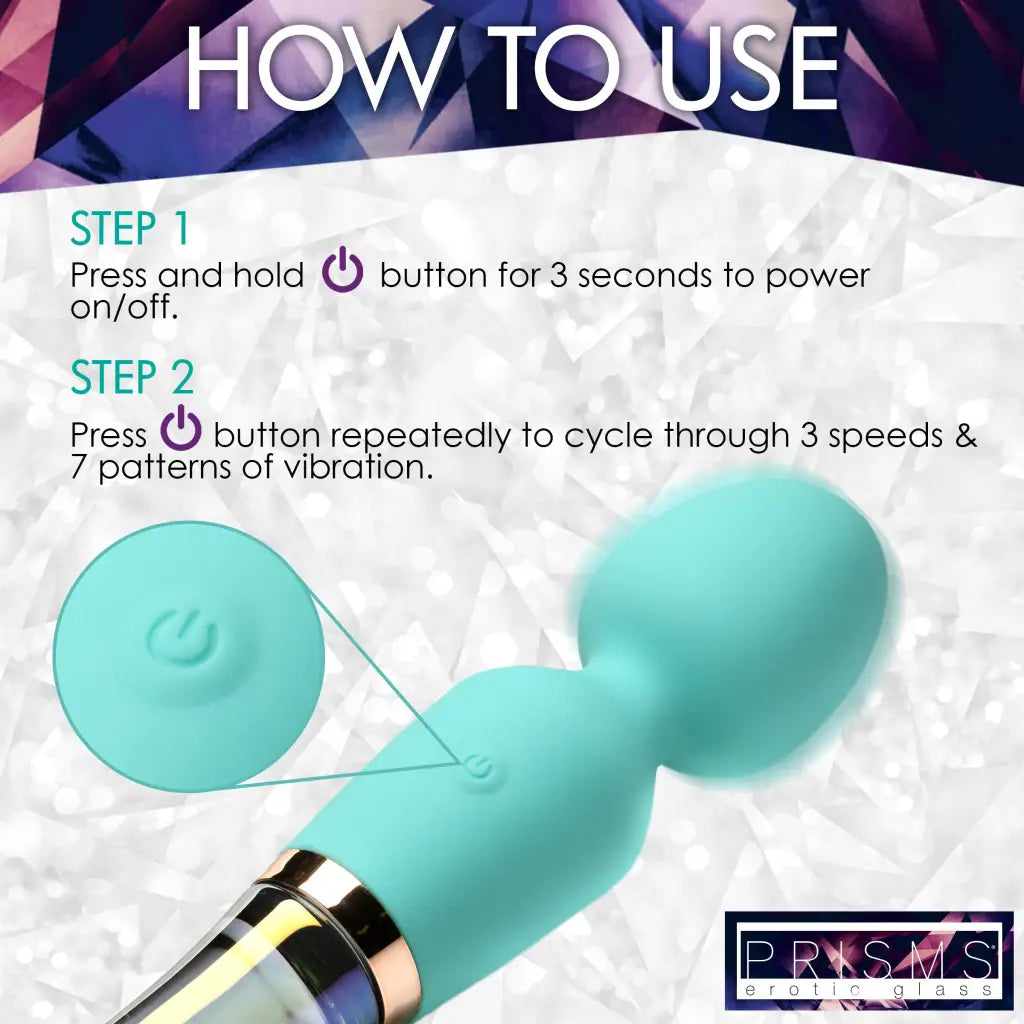 10x Turquoise Dual Ended Silicone And Glass Wand - Wand