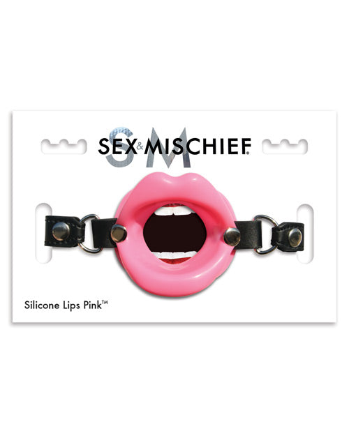 Sportsheets Sex & Mischief Silicone Lips Adjustable Open-Mouth Gag Red