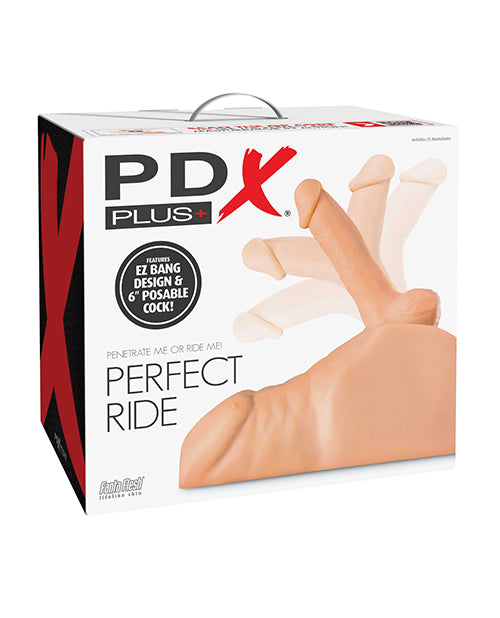 PDX Plus Perfect Ride Anal Masturbator With 6 in. Posable Dildo Brown