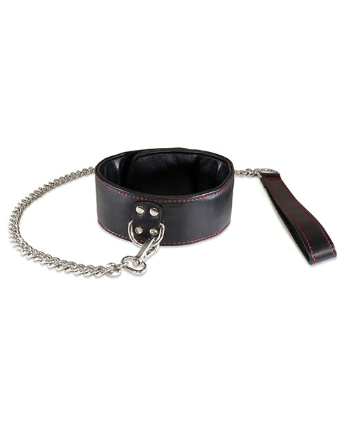 Sultra Lambskin 2" Collar W/24" Chain - Black