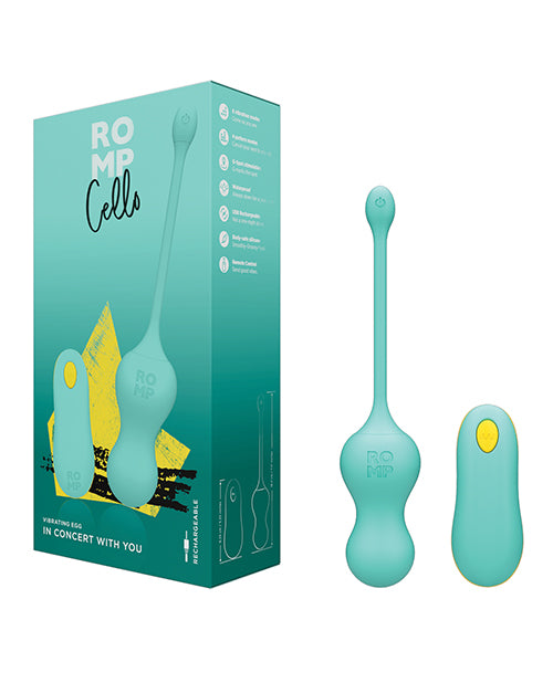 Romp Cello Blue Rechargeable Remote-Controlled Silicone G-Spot Egg Vibrator