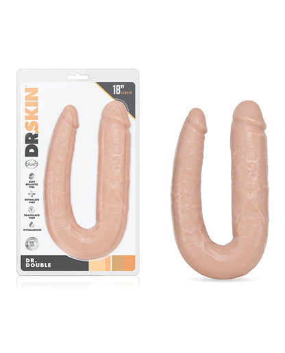 Blush Dr. Skin Dr. Double Realistic 18 in. Dual-Ended Dildo Beige