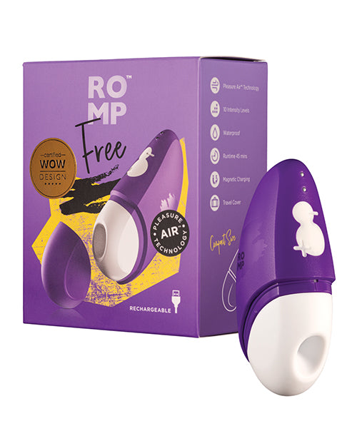 ROMP Free Purple Rechargeable Silicone Pleasure Air Clitoral Vibrator
