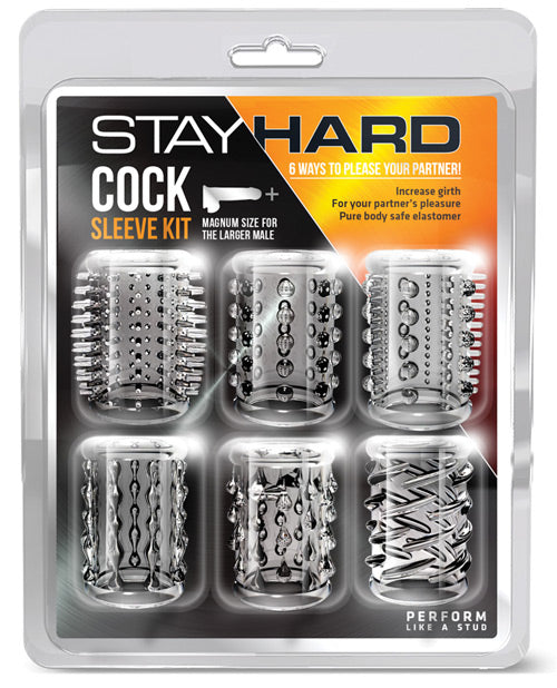 Blush Stay Hard 6-Piece Cock Sleeve Kit Clear