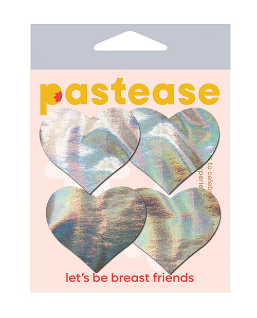 Pastease Premium Petites Holographic Heart - Silver O/S Pack Of 2 Pair