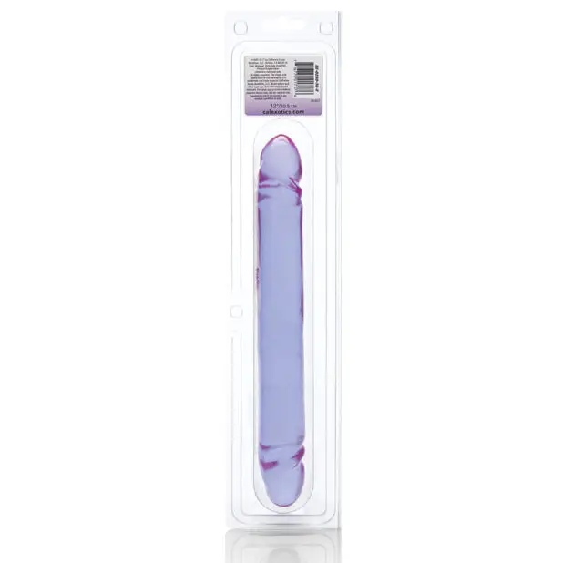 12’’ Reflective Gel Smooth Double Dong - Lavender - Dongs & Dildos