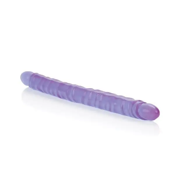 CalExotics Dongs & Dildos 17" Slim Jim Duo Veined Super Slim Dong - Reflective Gel Purple at the Haus of Shag