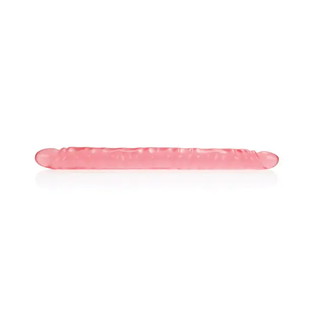 17’’ Slim Jim Duo Veined Super Slim Dong - Translucence Gel Pink - Dongs & Dildos