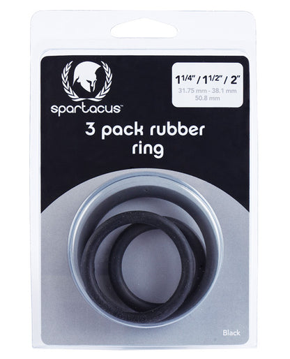 Spartacus Rubber Cock Ring (Set of 3)